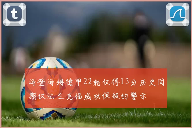 海登海姆德甲22轮仅得13分历史同期仅法兰克福成功保级的警示
